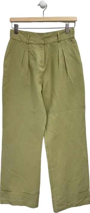 Pretty Lavish Olive Bryony Linen Trousers Parker Block UK 8