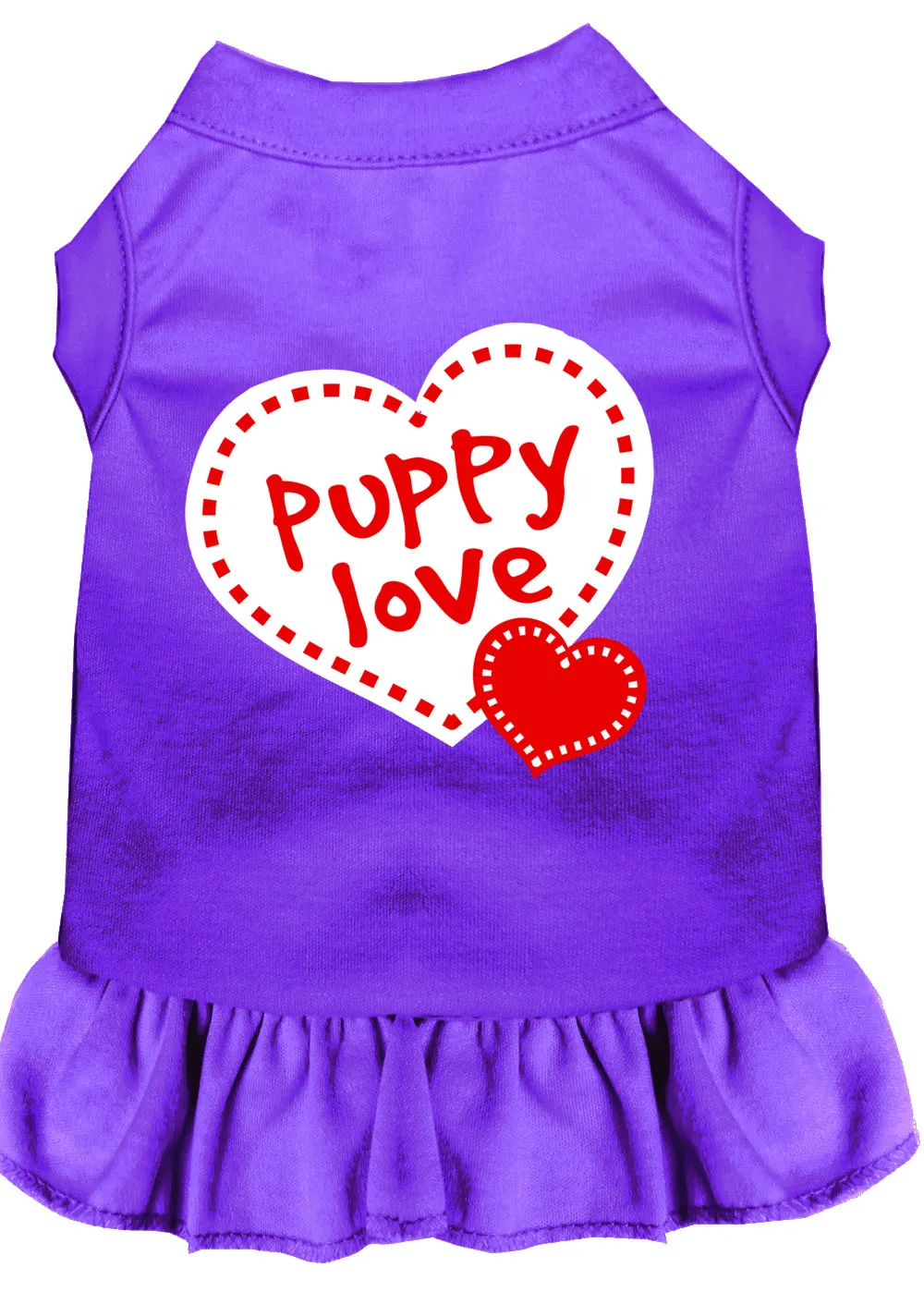 Puppy Love Screen Print Dress Purple Xxxl