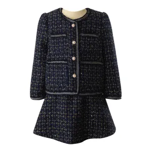 Rachel Riley girls tweed jacket & skirt set