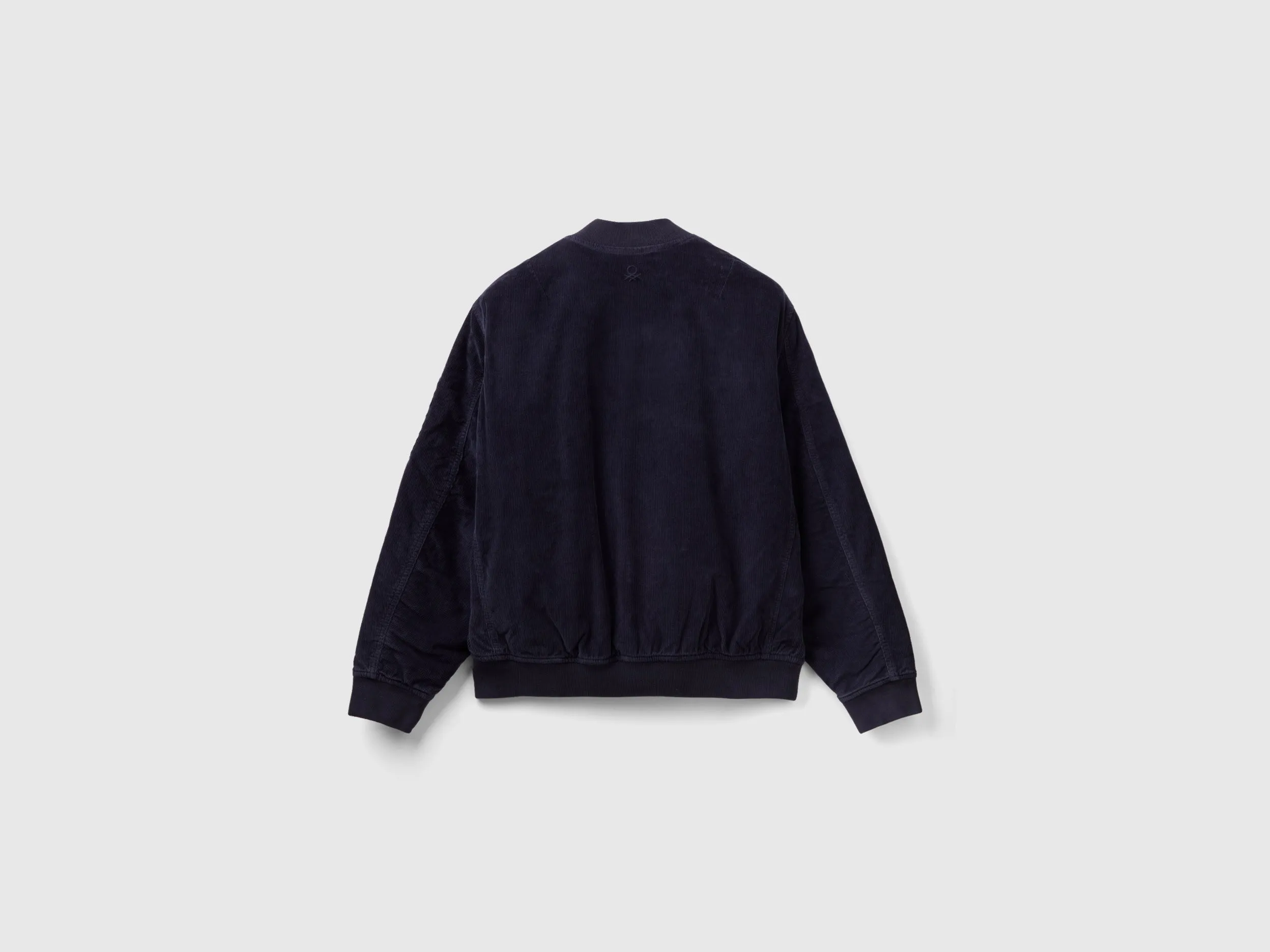 Relaxed Fit Zip Up Solid Bomber Jacket