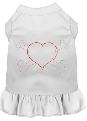Rhinestone Heart And Crossbones Dress White Med