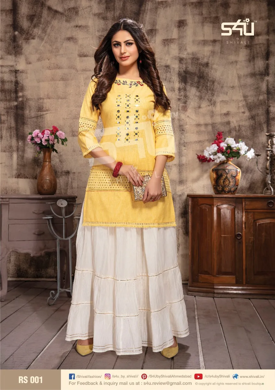 S4U Shivali Launched Retro Skirts Cotton Casual Wear Kurtis Collection