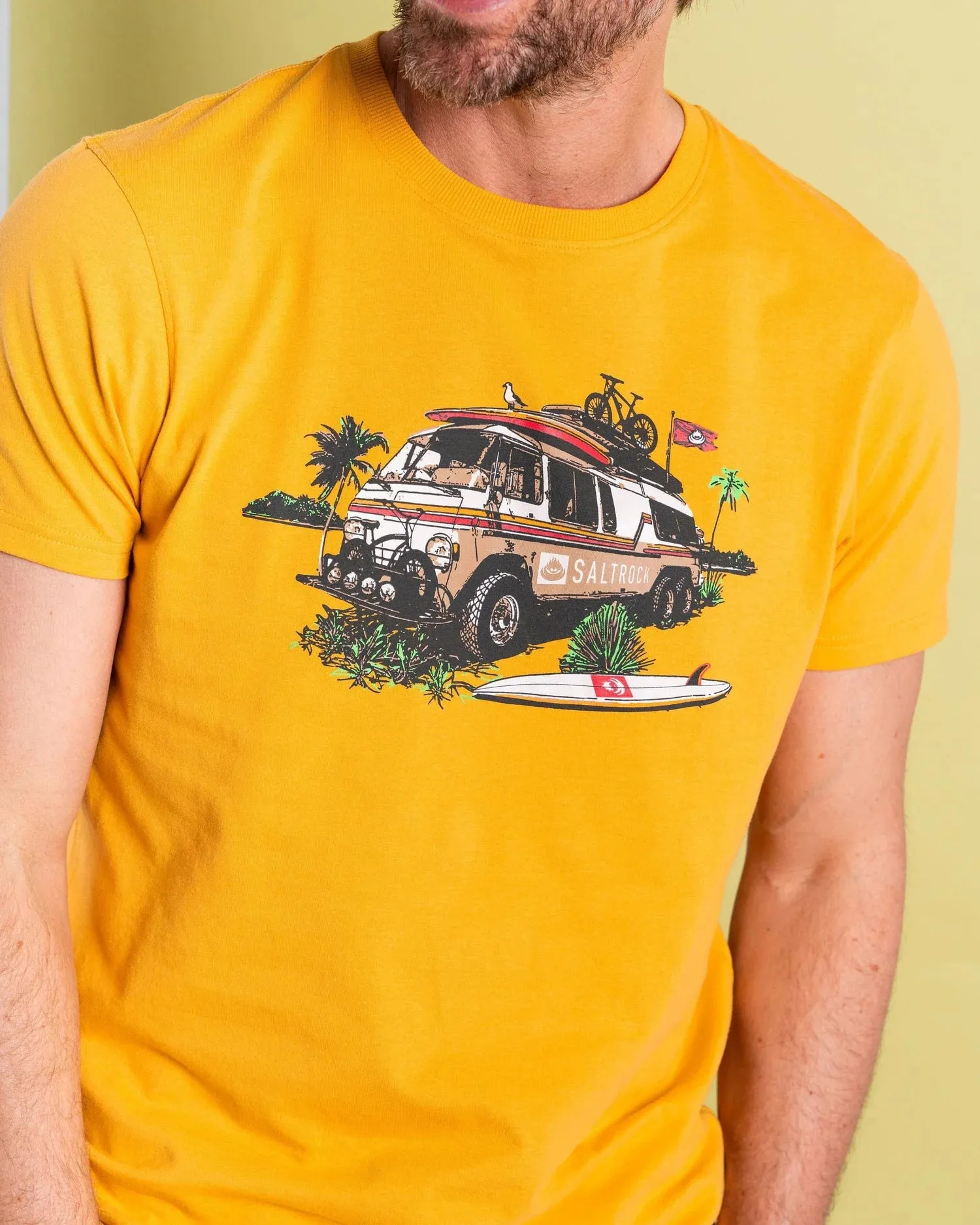 Saltrock Mens Retro Camper T-Shirt Tsf12501009 Gold