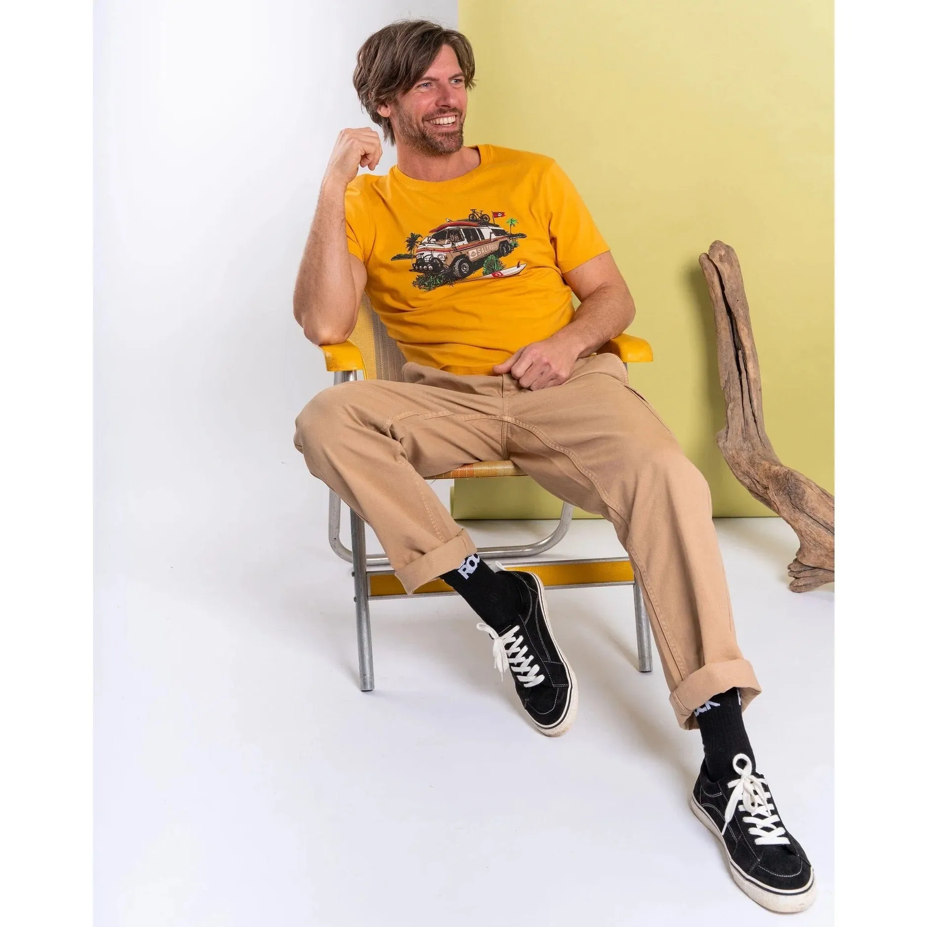 Saltrock Mens Retro Camper T-Shirt Tsf12501009 Gold
