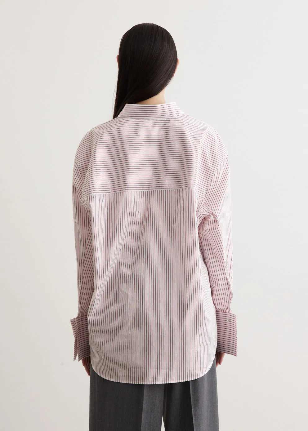 Shirt With Large Cuffs And Fraying Details