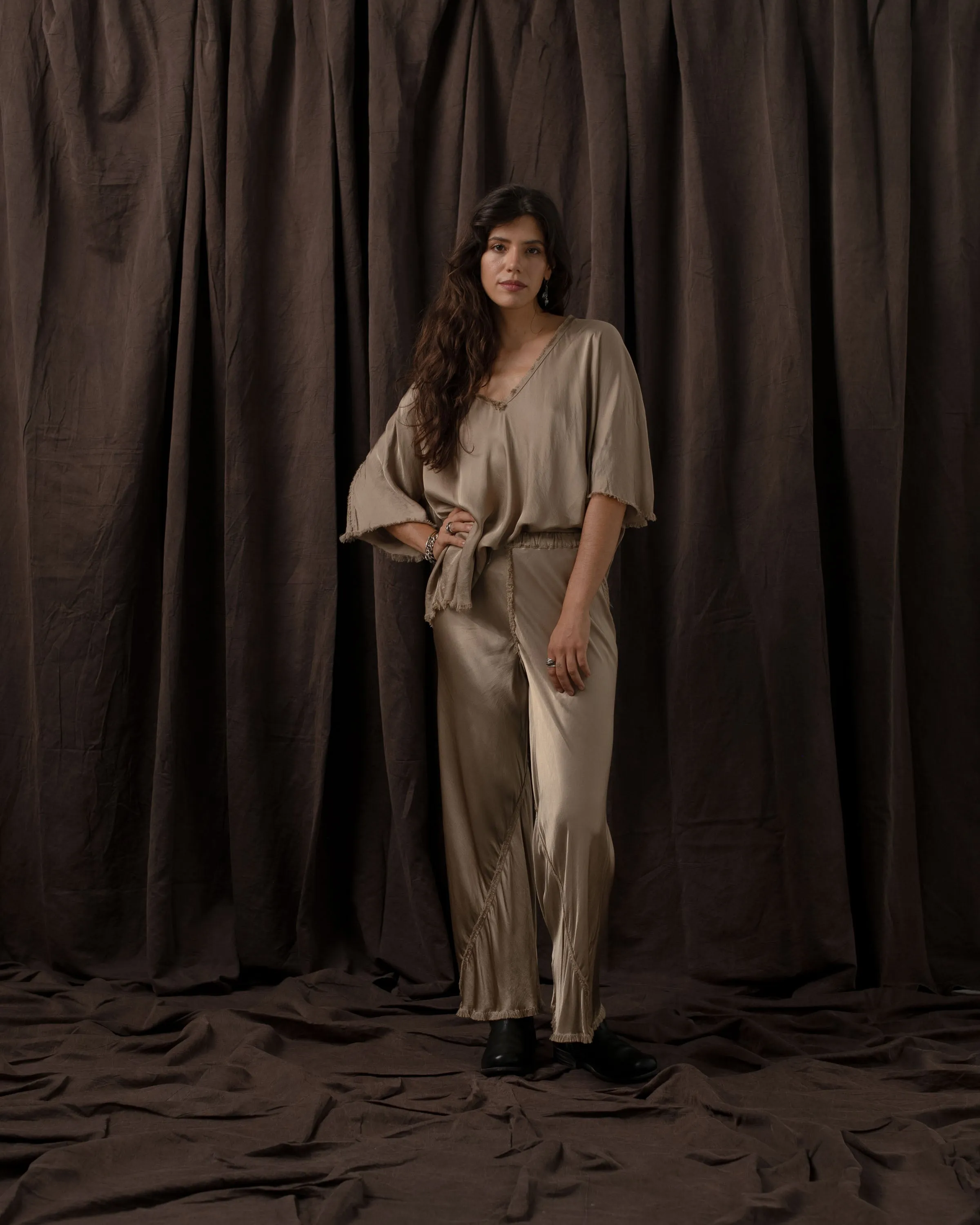 Short Milano Pants Rayon Antique Gold