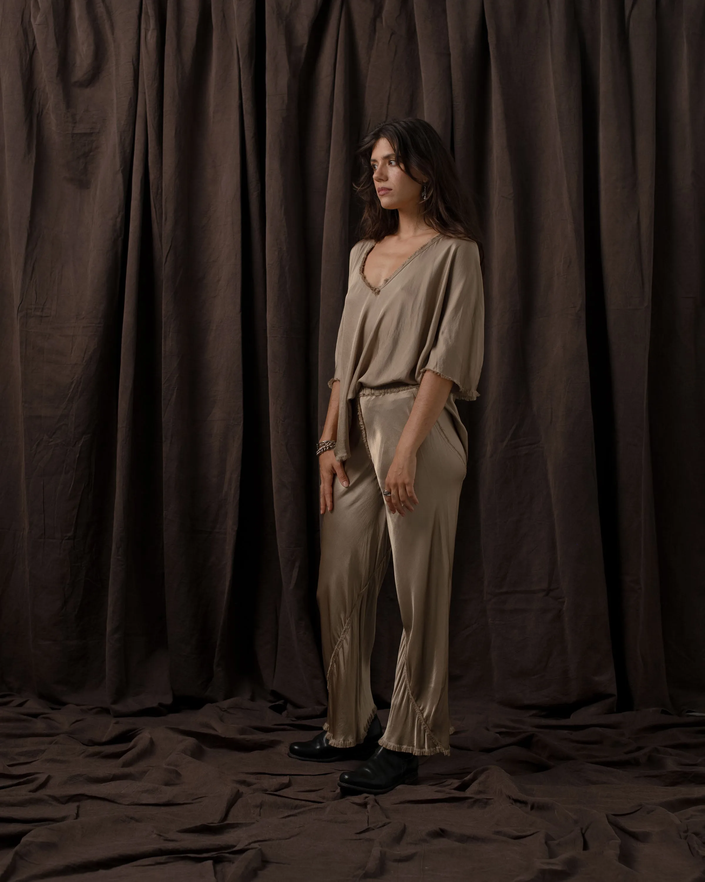 Short Milano Pants Rayon Antique Gold