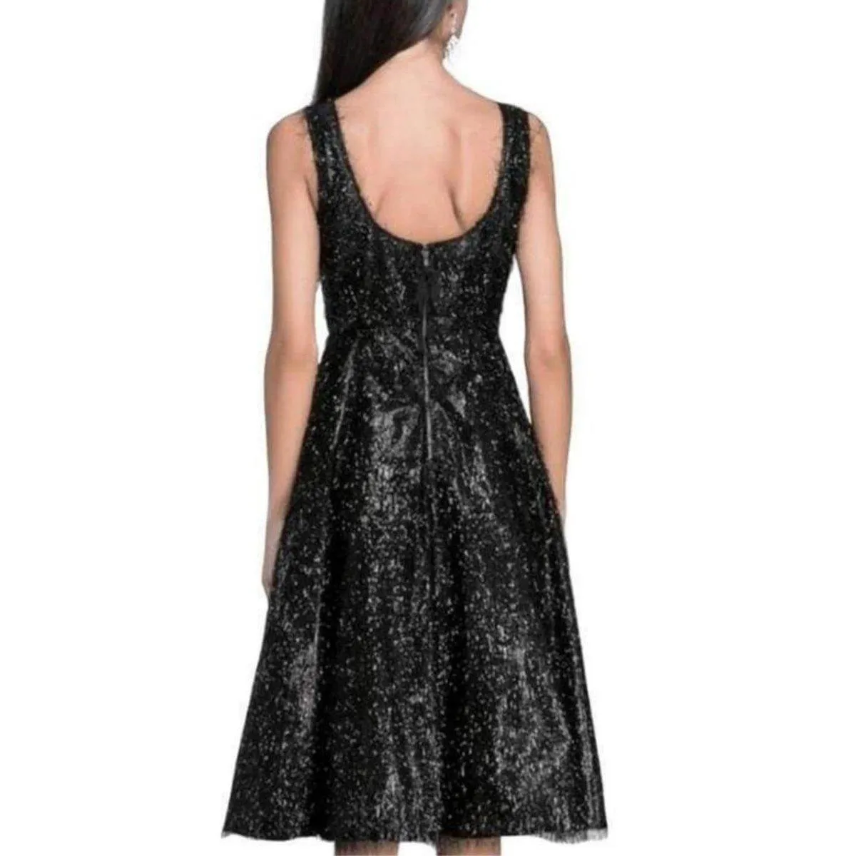 Sleeveless Beaded & Eyelash Fringe Dress
