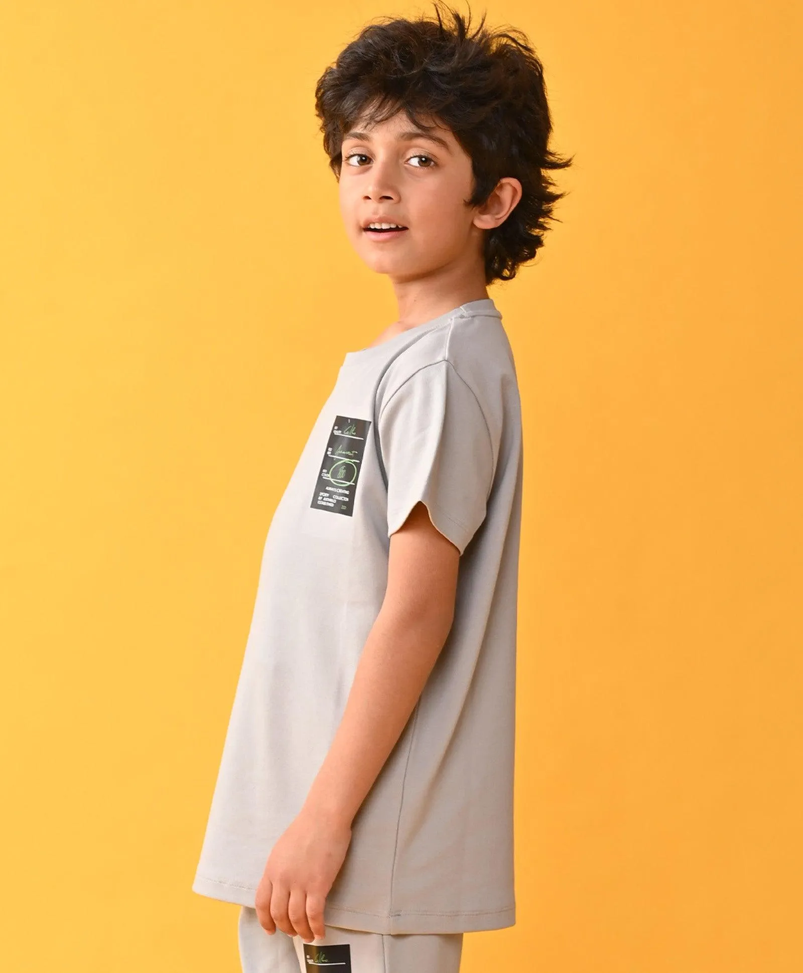 SPORTY COLLECTION SUMMER BOYS INTERLOCK BOYS T-SHIRTS - GREY