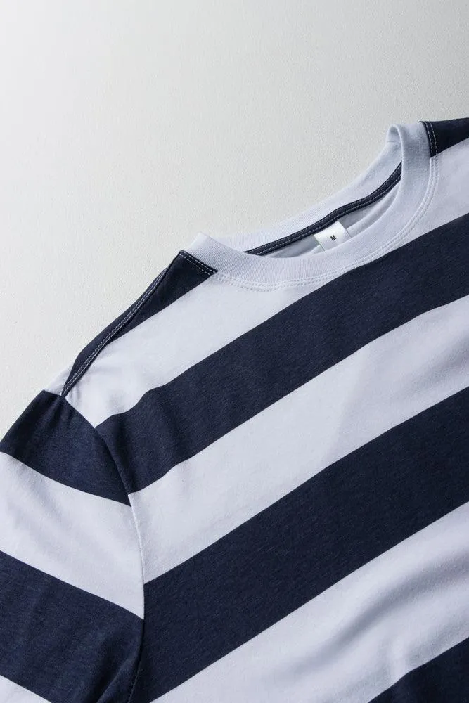 Stripe Short Sleeve T-Shirt Navy & White