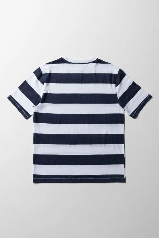 Stripe Short Sleeve T-Shirt Navy & White