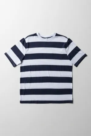 Stripe Short Sleeve T-Shirt Navy & White