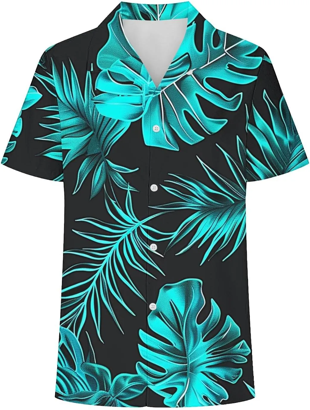 Summer Hawaii Shirts for Women Cool Floral Tropic Print V Neck Tops Button Up T-Shirt Trendy Beach Vacation Blouse