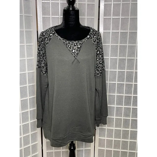 Sweater with Animal Print Details
