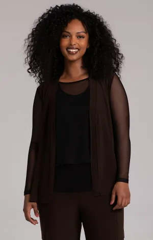 Sympli Flounce Gilet - Chocolate