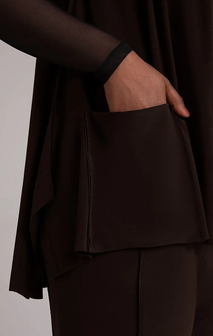 Sympli Flounce Gilet - Chocolate