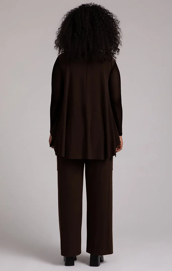 Sympli Flounce Gilet - Chocolate