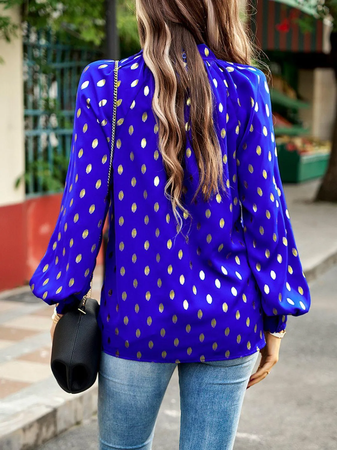 Timeless Choice Long Sleeve Polka Dot Blouse