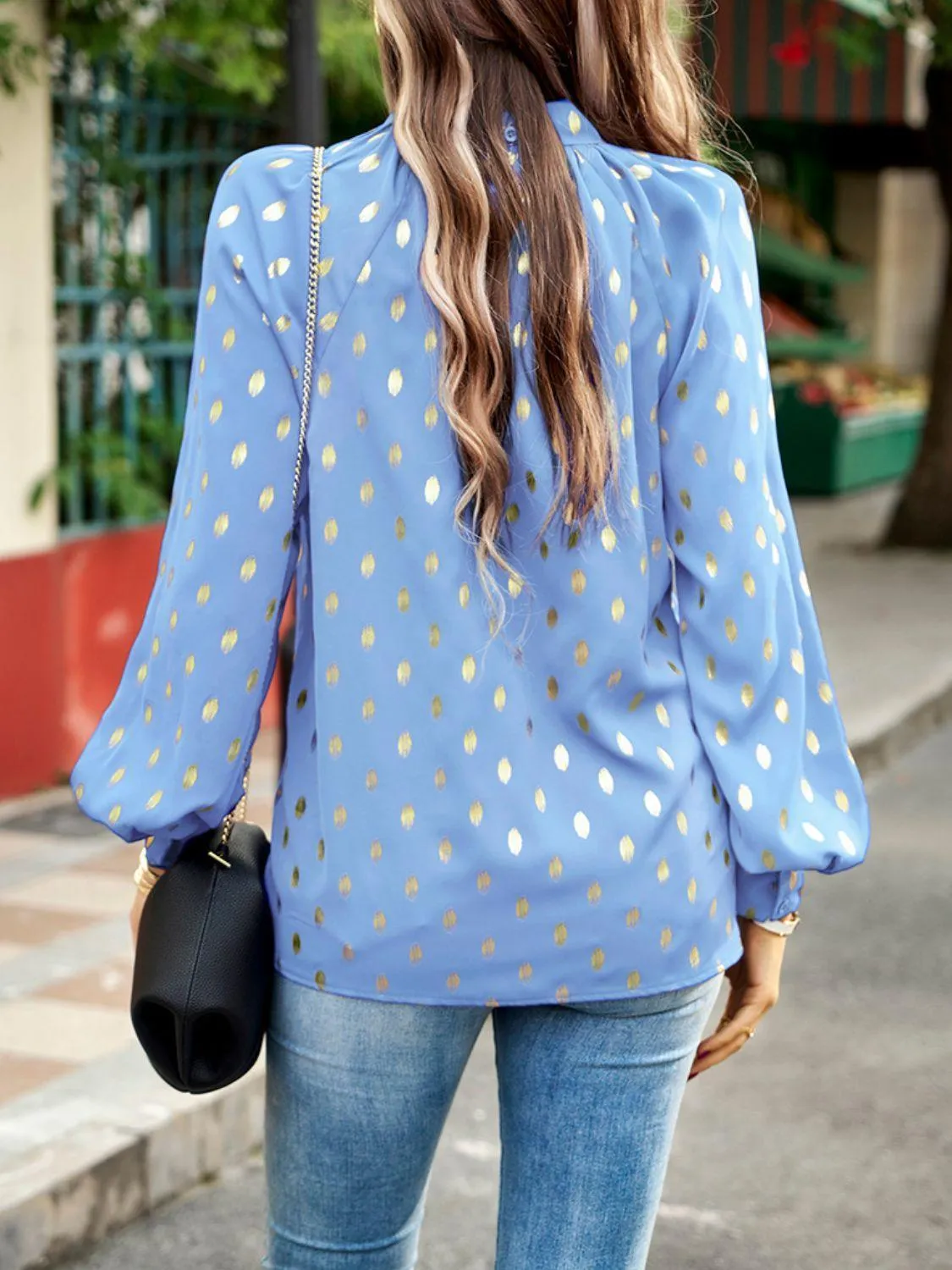 Timeless Choice Long Sleeve Polka Dot Blouse