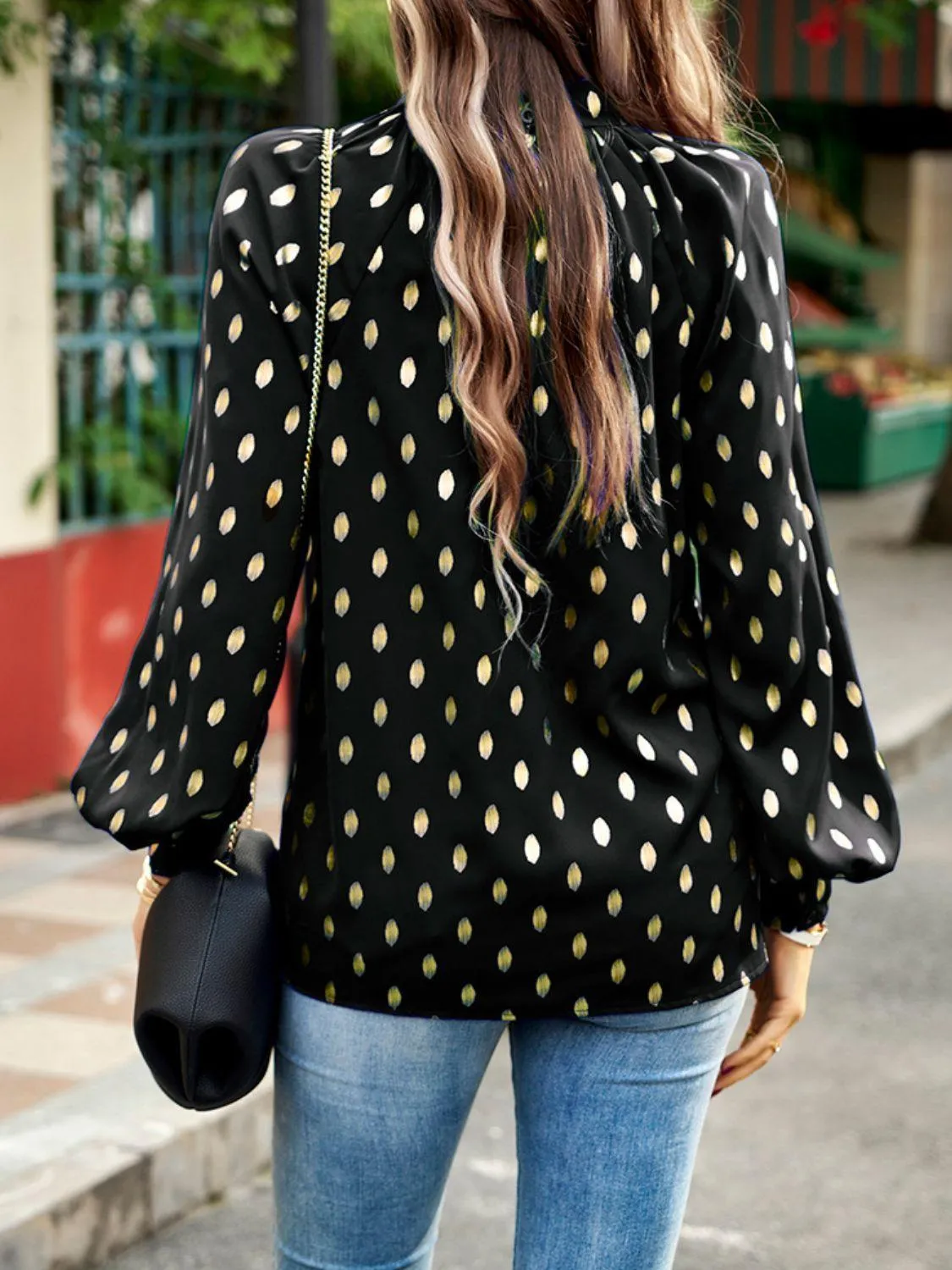 Timeless Choice Long Sleeve Polka Dot Blouse