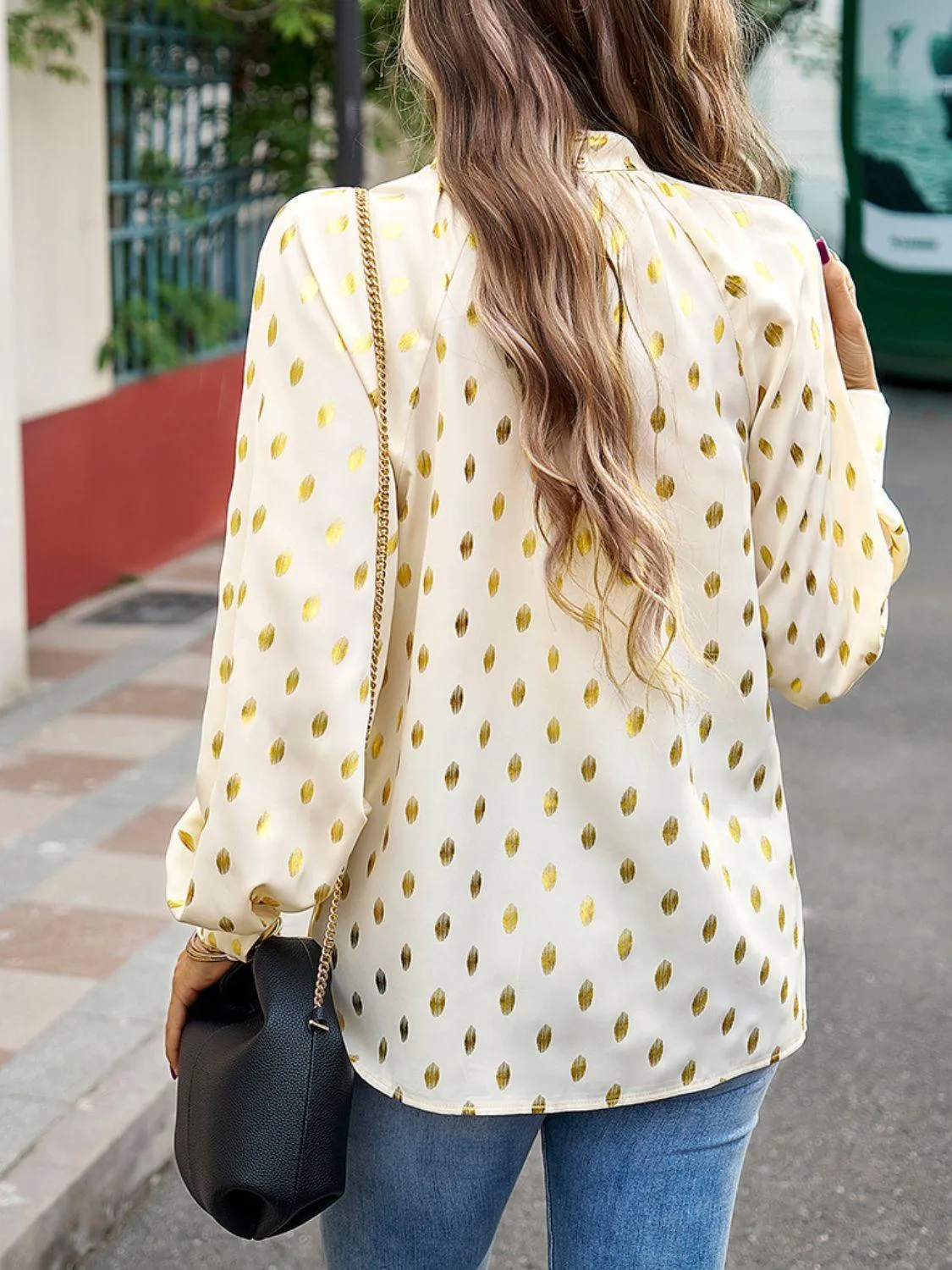 Timeless Choice Long Sleeve Polka Dot Blouse