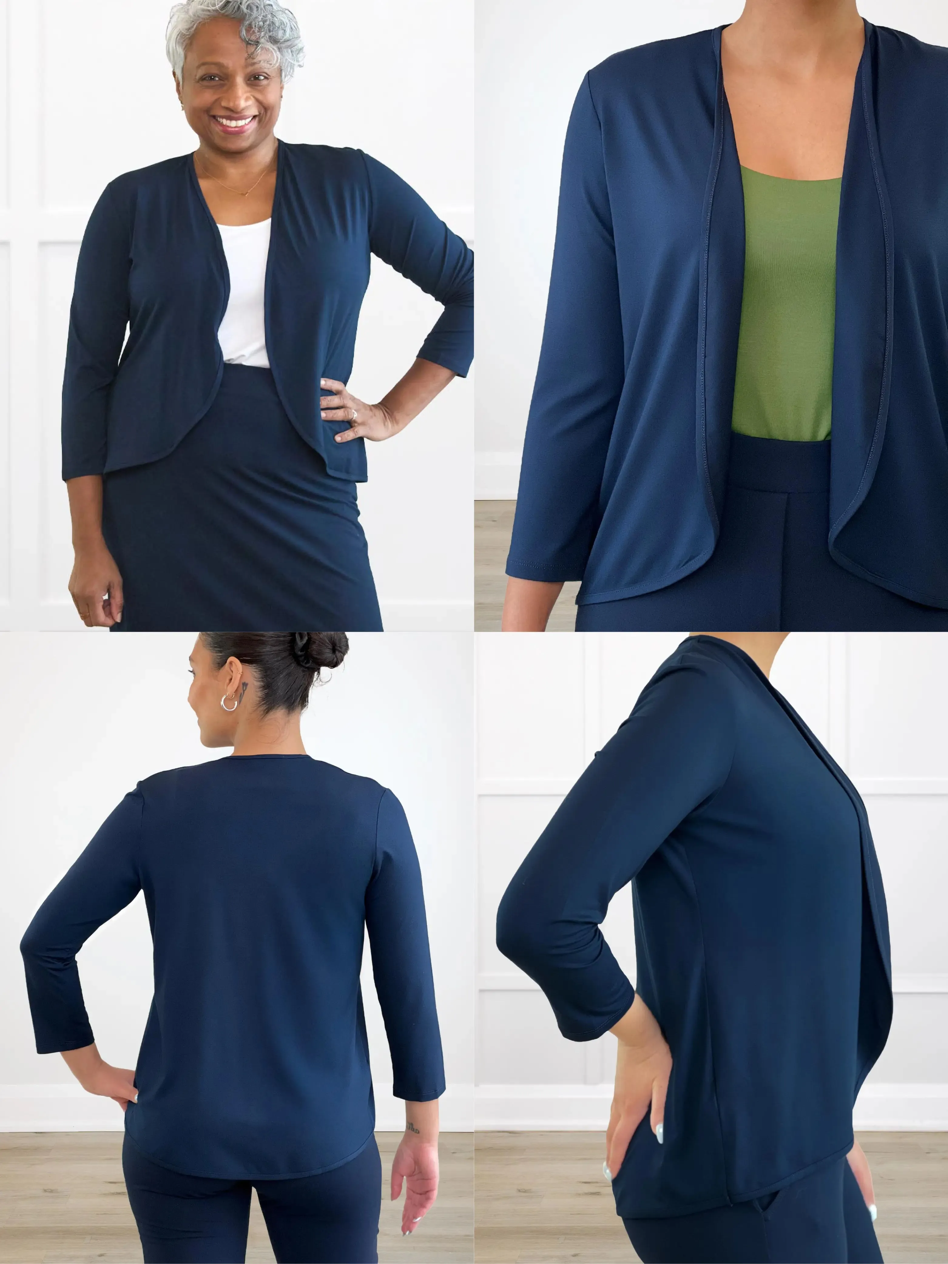 Wesley cropped waterfall cardigan