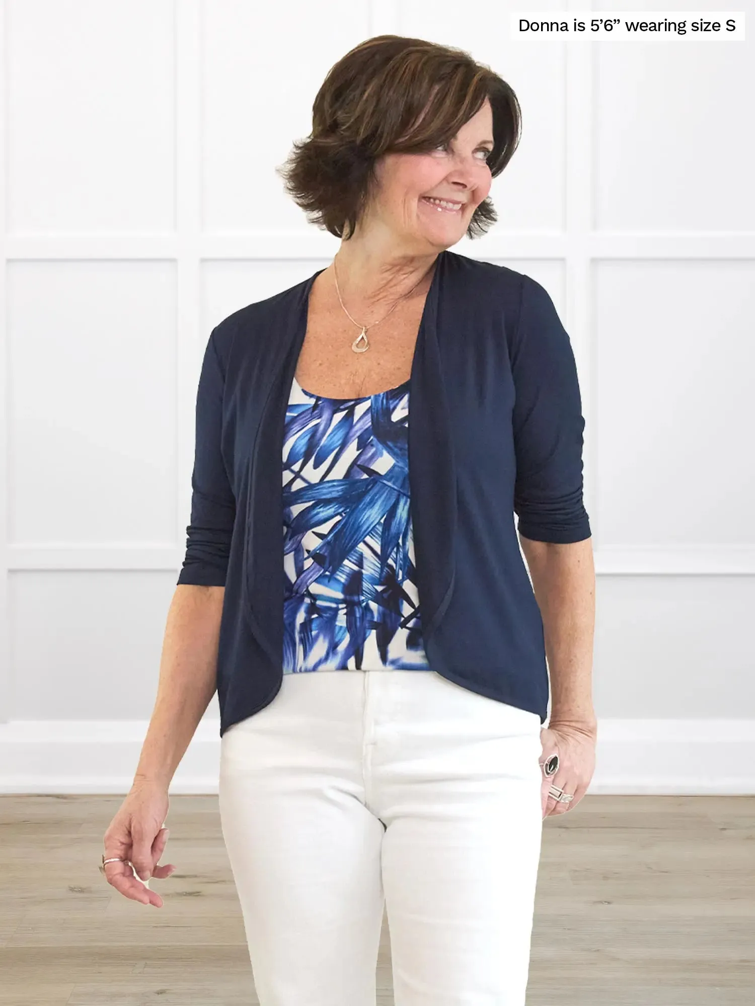 Wesley cropped waterfall cardigan