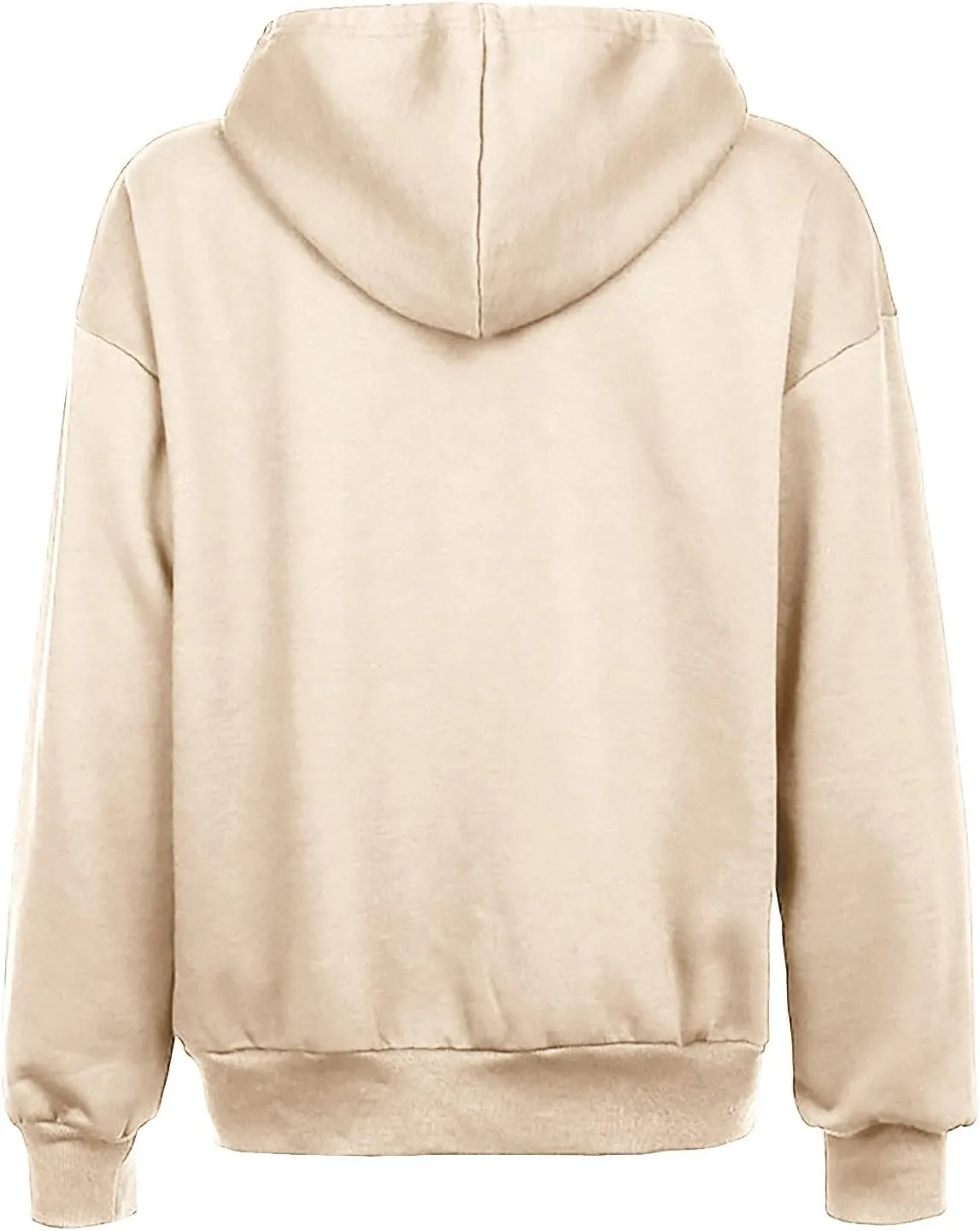 Women Full Zip Up Oversized Hoodie Solid Color Sweatshirt Long Sleeve Sweater Trendy Teen Girls Clothing 2024