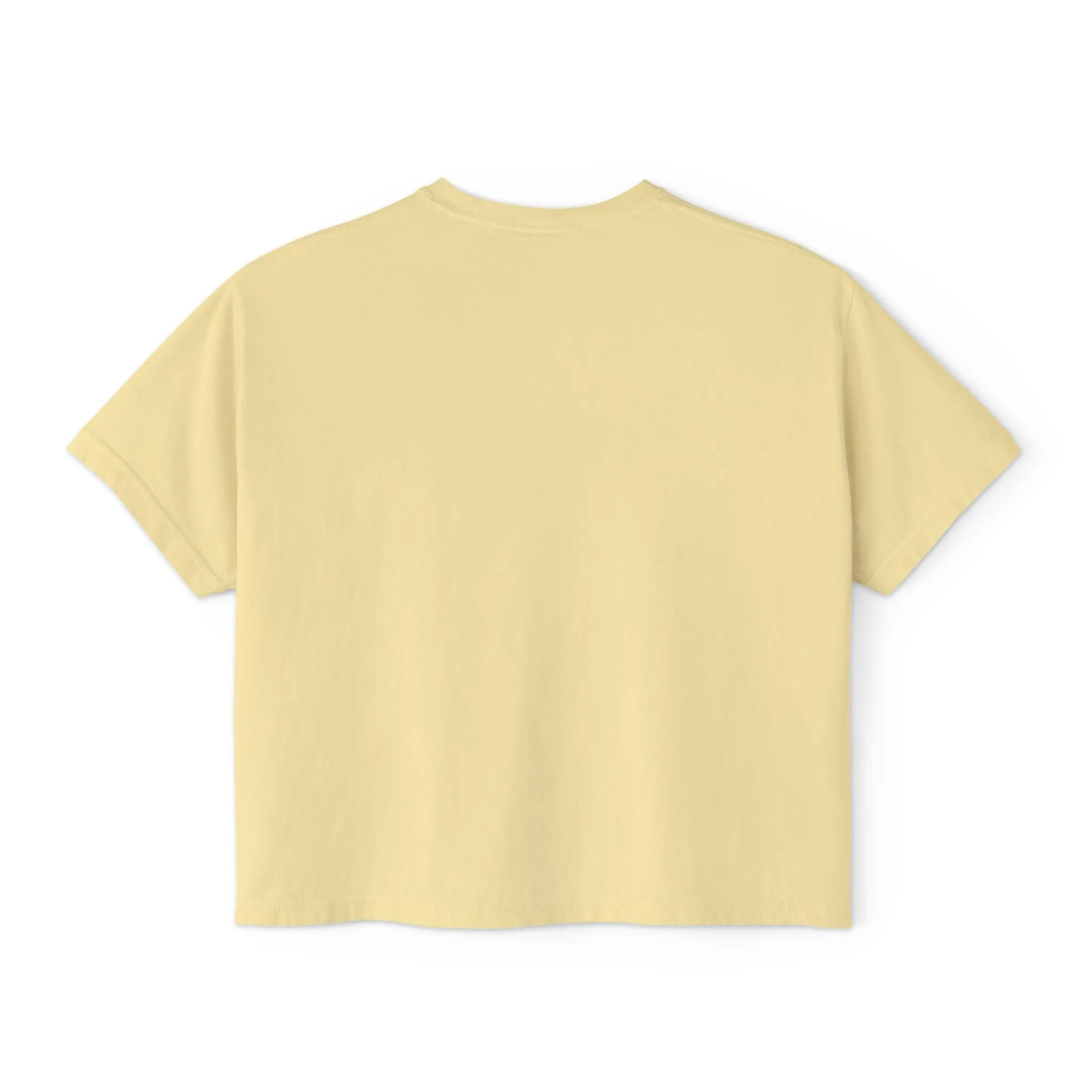 Women's Boxy Tee - Color Distressed Logo Front Plain Back