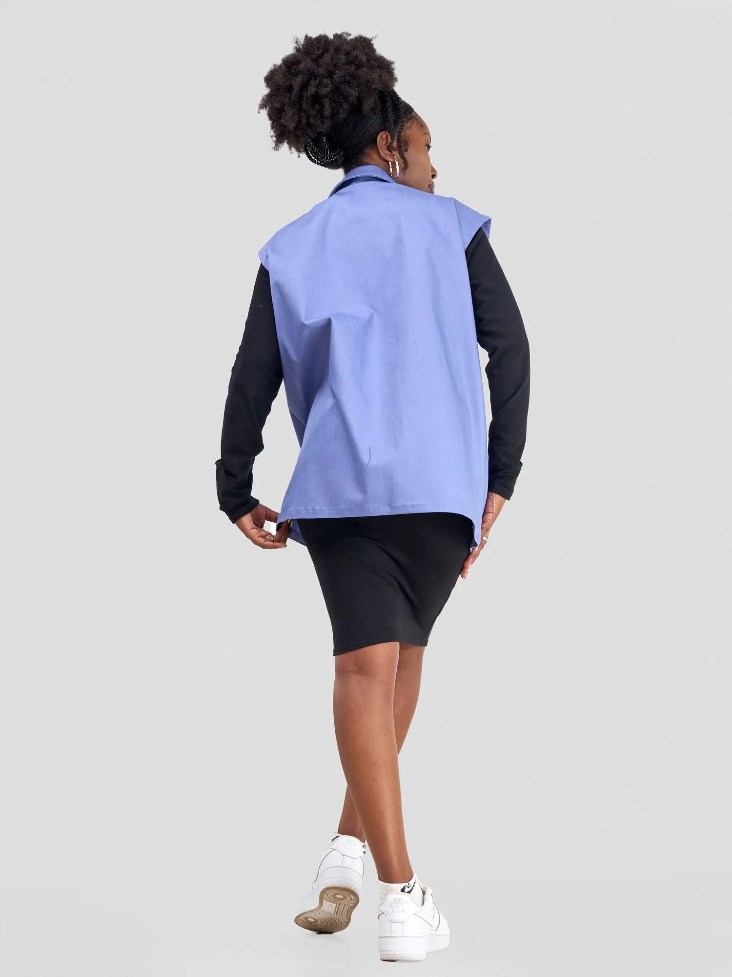 Zoya Banda Drop Shoulder Unisex Wide Jacket - Blue